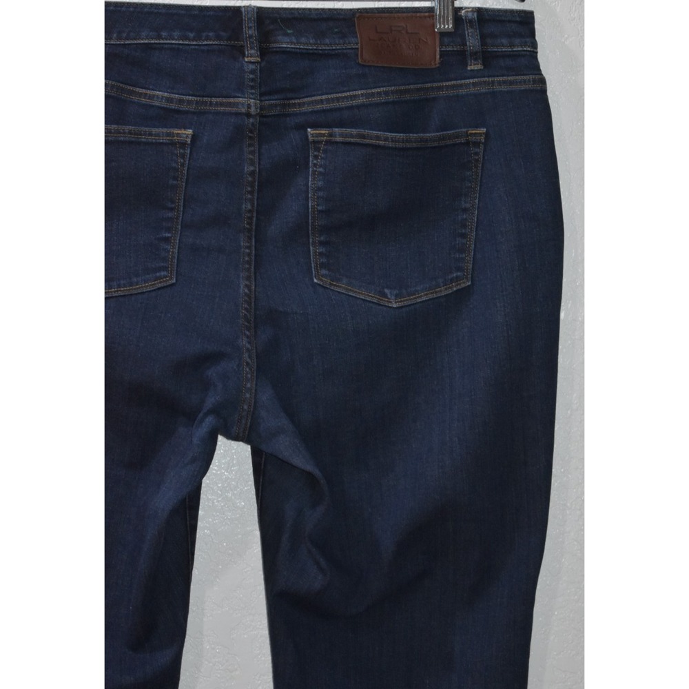 LRL‎ Lauren Ralph Lauren Jeans Co Women 14W Blue Denim Classic Straight 5-Pocket - Picture 10 of 16